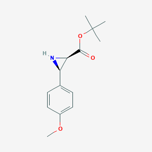 molecular formula C14H19NO3 B12792840 Tert-butyl (2R,3R)-3-(4-methoxyphenyl)aziridine-2-carboxylate 