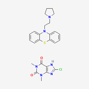 molecular formula C25H27ClN6O2S B12792853 Parathiazine teoclate CAS No. 34717-26-5