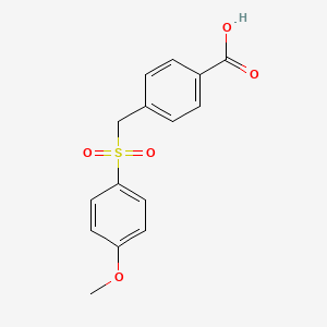 molecular formula C15H14O5S B12792856 4-(((4-Methoxyphenyl)sulfonyl)methyl)benzoic acid CAS No. 110046-37-2