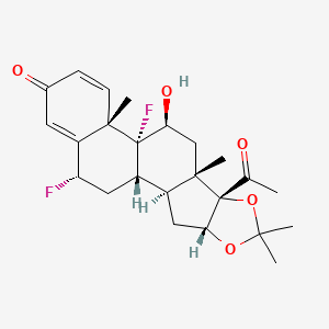 molecular formula C24H30F2O5 B12792872 6alpha,9alpha-Difluoro-11beta-hydroxy-16alpha,17alpha-isopropylidenedioxypregna-1,4-diene-3,20-dione CAS No. 3797-61-3