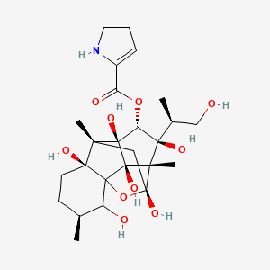 [(3S,6S,7R,9R,10S,11S,12R,13S,14R)-2,6,9,11,13,14-hexahydroxy-11-[(2S)-1-hydroxypropan-2-yl]-3,7,10-trimethyl-15-oxapentacyclo[7.5.1.01,6.07,13.010,14]pentadecan-12-yl] 1H-pyrrole-2-carboxylate