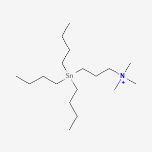 molecular formula C18H42NSn+ B12792896 1-Propanaminium, N,N,N-trimethyl-3-(tributylstannyl)-, iodide CAS No. 51299-80-0