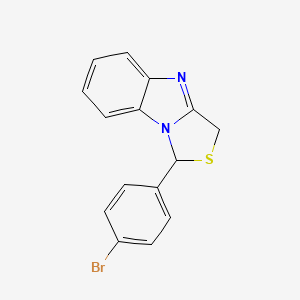 molecular formula C15H11BrN2S B12792940 1-(4-Bromophenyl)-3H-[1,3]thiazolo[3,4-a]benzimidazole CAS No. 136994-84-8