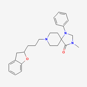 molecular formula C25H31N3O2 B12792999 8-(3-(2,3-Dihydro-2-benzofuranyl)propyl)-3-methyl-4-oxo-1-phenyl-1,3,8-triazaspiro(4.5)decane CAS No. 102395-56-2