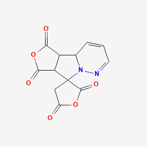 molecular formula C12H8N2O6 B12793007 spiro[4-oxa-8,9-diazatricyclo[6.4.0.02,6]dodeca-9,11-diene-7,3'-oxolane]-2',3,5,5'-tetrone CAS No. 65251-27-6