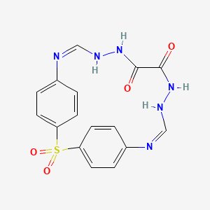 molecular formula C16H14N6O4S B12793038 2-Thia-7,9,10,13,14,16-hexaazatricyclo(15.2.2.2(3,6))tricosa-1(19),3,5,7,15,17,20,22-octaene-11,12-dione 2,2-dioxide CAS No. 6947-50-8