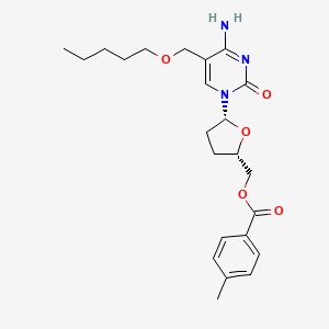 Cytidine, 2',3'-dideoxy-5-((pentyloxy)methyl)-, 5'-(4-methylbenzoate)