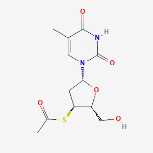 molecular formula C12H16N2O5S B12793056 3'-Acetylthio-3'-deoxythymidine CAS No. 115913-88-7