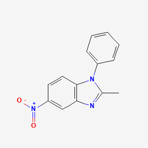 molecular formula C14H11N3O2 B12793067 2-Methyl-5-nitro-1-phenylbenzimidazole CAS No. 14625-61-7