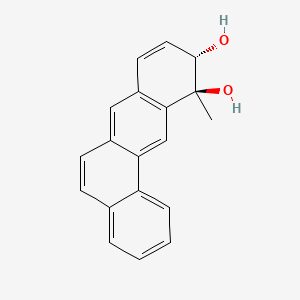 molecular formula C19H16O2 B12793074 Benzo(a)anthracene-10,11-diol, 10,11-dihydro-11-methyl-, trans- CAS No. 94903-90-9