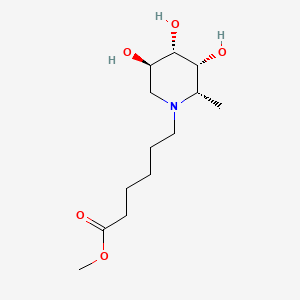 molecular formula C13H25NO5 B12793086 N-(5-Carboxymethyl-1-pentyl)-1,5-dideoxy-1,5-imino-L-fucitol CAS No. 116265-56-6