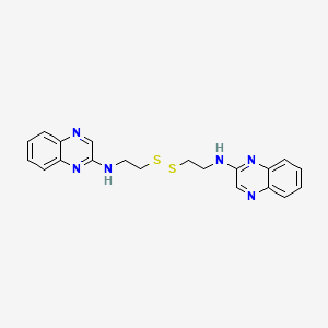 molecular formula C20H20N6S2 B12793134 N-(2-((2-(2-Quinoxalinylamino)ethyl)dithio)ethyl)-2-quinoxalinamine CAS No. 60311-21-9