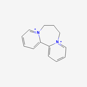 molecular formula C13H14N2+2 B12793167 7,11-diazoniatricyclo[9.4.0.02,7]pentadeca-1(15),2,4,6,11,13-hexaene CAS No. 7325-63-5