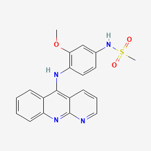 molecular formula C20H18N4O3S B12793173 Methanesulfonanilide, 4'-((benzo(b)1,8-naphthyridin-5-yl)amino)-3'-methoxy- CAS No. 64895-37-0