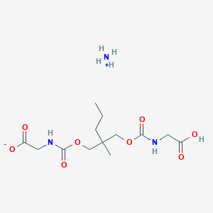 molecular formula C13H25N3O8 B12793236 N-Carboxyglycine N,N'-(2-methyl-2-propyltrimethylene) ester monoammonium salt CAS No. 25648-81-1