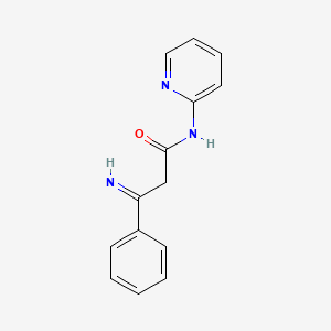 molecular formula C14H13N3O B12793264 3-imino-3-phenyl-N-(2-pyridinyl)propanamide CAS No. 16109-47-0