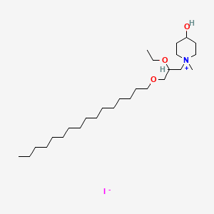 molecular formula C27H56INO3 B12793296 1-(2-Ethoxy-3-hexadecyloxypropyl)-4-hydroxy-1-methyl-piperidinium iodide CAS No. 126614-04-8