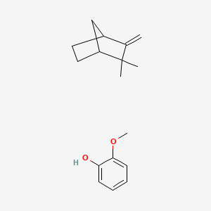 molecular formula C17H24O2 B12793336 2,2-Dimethyl-3-methylidenebicyclo[2.2.1]heptane;2-methoxyphenol CAS No. 70955-71-4