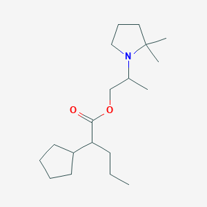 molecular formula C19H35NO2 B12793367 2-(2,2-Dimethyl-1-pyrrolidinyl)propyl 2-cyclopentylpentanoate CAS No. 2898-02-4