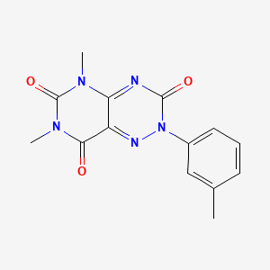 Pyrimido(4,5-e)-1,2,4-triazine-3,6,8(2H,5H,7H)-trione, 5,7-dimethyl-2-(3-methylphenyl)-