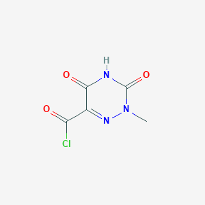 molecular formula C5H4ClN3O3 B12793385 2-Methyl-3,5-dioxo-2,3,4,5-tetrahydro-1,2,4-triazine-6-carbonyl chloride CAS No. 89284-29-7