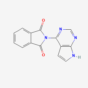 molecular formula C14H8N4O2 B1279339 2-(7H-吡咯并[2,3-d]嘧啶-4-基)异吲哚啉-1,3-二酮 CAS No. 741686-49-7