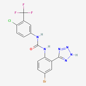 molecular formula C15H9BrClF3N6O B12793396 Unii-4P8laf78C2 CAS No. 265646-94-4