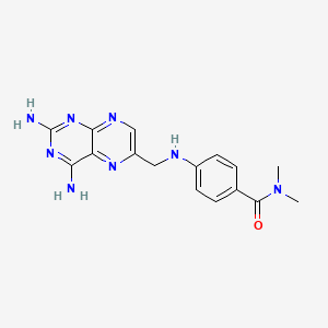 molecular formula C16H18N8O B12793411 (4-(((2,4-diaminopteridin-6-yl)methyl)amino)phenyl)-N,N-dimethylcarboxamide CAS No. 136242-92-7