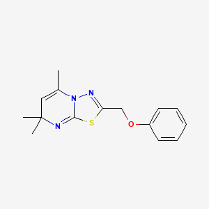 molecular formula C15H17N3OS B12793432 5,7,7-Trimethyl-2-(phenoxymethyl)-7H-(1,3,4)thiadiazolo(3,2-a)pyrimidine CAS No. 66442-40-8