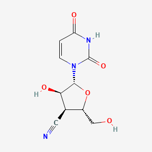 molecular formula C10H11N3O5 B12793440 Uridine, 3'-cyano-3'-deoxy- CAS No. 121123-90-8