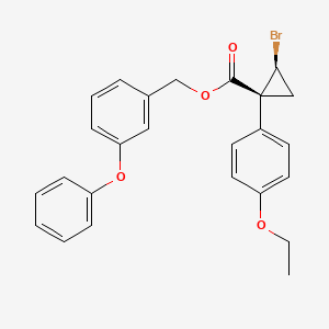 molecular formula C25H23BrO4 B12793446 (3-phenoxyphenyl)methyl (1R,2S)-2-bromo-1-(4-ethoxyphenyl)cyclopropane-1-carboxylate CAS No. 106687-20-1