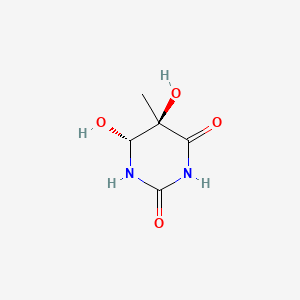 molecular formula C5H8N2O4 B12793451 2,4(1H,3H)-Pyrimidinedione, dihydro-5,6-dihydroxy-5-methyl-, trans- CAS No. 1431-06-7