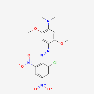 molecular formula C18H20ClN5O6 B12793468 Benzenamine, 4-((2-chloro-4,6-dinitrophenyl)azo)-N,N-diethyl-2,5-dimethoxy- CAS No. 81711-69-5