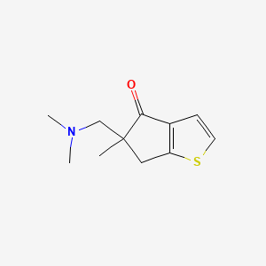 molecular formula C11H15NOS B12793524 5-((Dimethylamino)methyl)-5-methyl-5,6-dihydro-4H-cyclopenta(b)thiophen-4-one CAS No. 93480-76-3