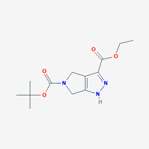 molecular formula C13H19N3O4 B1279354 5-tert-Butyl 3-ethyl 4,6-dihydropyrrolo[3,4-c]pyrazole-3,5(1H)-dicarboxylate CAS No. 1026853-23-5