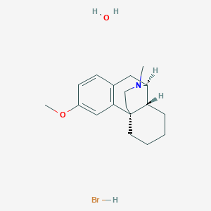 molecular formula C18H28BrNO2 B12793550 (4bS,8aR,9S)-3-methoxy-11-methyl-6,7,8,8a,9,10-hexahydro-5H-9,4b-(epiminoethano)phenanthrene hydrobromide hydrate 