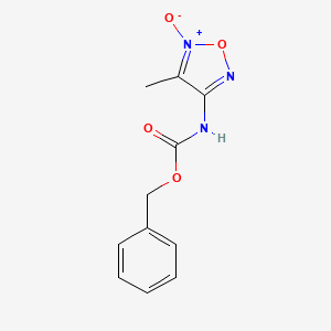 molecular formula C11H11N3O4 B12793649 Benzyl 2-hydroxy-3-methyl-1,2lambda(5),5-oxadiazol-4-ylcarbamate CAS No. 37132-27-7