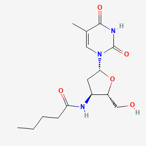 molecular formula C15H23N3O5 B12793652 Thymidine, 3'-deoxy-3'-((1-oxopentyl)amino)- CAS No. 132149-32-7