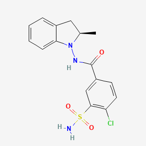 molecular formula C16H16ClN3O3S B12793736 (R)-Indapamide CAS No. 77083-52-4