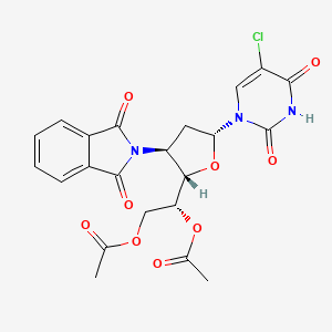 2,4(1H,3H)-Pyrimidinedione, 5-chloro-1-(5,6-di-O-acetyl-2,3-dideoxy-3-(1,3-dihydro-1,3-dioxo-2H-isoindol-2-yl)-beta-D-ribo-hexofuranosyl)-