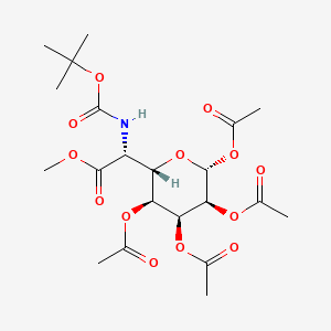 L-glycero-beta-L-allo-Heptopyranuronic acid,6-deoxy-6-(((1,1-dimethylethoxy)carbonyl)amino)-, methyl ester, 1,2,3,4-tetraacetate