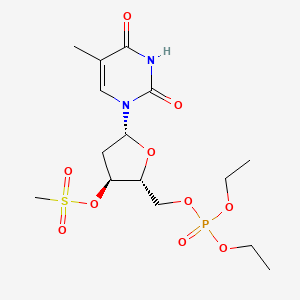 molecular formula C15H25N2O10PS B12793870 5'-Thymidylic acid, diethyl ester, 3'-methanesulfonate CAS No. 130752-97-5