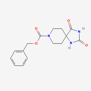 molecular formula C15H17N3O4 B1279388 苄基 2,4-二氧代-1,3,8-三氮杂螺[4.5]癸烷-8-羧酸盐 CAS No. 28121-73-5