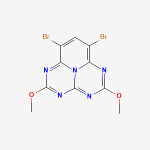 molecular formula C10H7Br2N5O2 B12793902 7,9-Dibromo-2,5-dimethoxy-1,3,4,6,9b-pentaazaphenalene CAS No. 88061-95-4