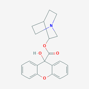 molecular formula C21H21NO4 B012794 3-Quinuclidinyl 9-hydroxyxanthene-9-carboxylate CAS No. 102585-04-6