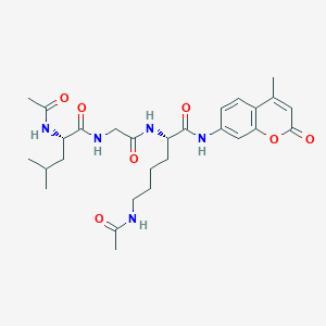 B1279403 (S)-6-acetamido-2-(2-((S)-2-acetamido-4-methylpentanamido)acetamido)-N-(4-methyl-2-oxo-2H-chromen-7-yl)hexanamide CAS No. 660847-06-3