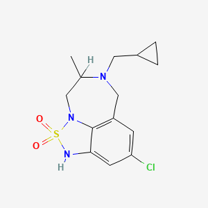 1H-(1,2,5)Thiadiazolo(4,3,2-jk)(1,4)benzodiazepine, 9-chloro-6-(cyclopropylmethyl)-4,5,6,7-tetrahydro-5-methyl-, 2,2-dioxide