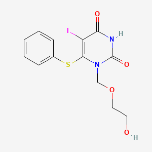 2,4(1H,3H)-Pyrimidinedione, 1-((2-hydroxyethoxy)methyl)-5-iodo-6-(phenylthio)-