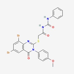 1-(2-(6,8-Dibromo-3-(4-methoxy-phenyl)-4-oxo-3,4-dihydro-quinazolin-2-ylsulfanyl)-acetyl)-3-phenyl-urea