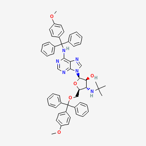 9H-Purin-6-amine, 9-(3-deoxy-3-((1,1-dimethylethyl)amino)-5-O-((4-methoxyphenyl)diphenylmethyl)-beta-D-arabinofuranosyl)-N-((4-methoxyphenyl)diphenylmethyl)-